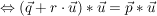 $ \gdw \left(\vec{q}+r\cdot{}\vec{u}\right)*\vec{u}=\vec{p}*\vec{u} $ $ \gdw \left(\vec{q}+r\cdot{}\vec{u}\right)*\vec{u}=\vec{p}*\vec{u} $