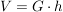 $ V=G\cdot{}h $ $ V=G\cdot{}h $