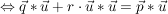 $ \gdw \vec{q}*\vec{u}+r\cdot{}\vec{u}*\vec{u}=\vec{p}*\vec{u} $ $ \gdw \vec{q}*\vec{u}+r\cdot{}\vec{u}*\vec{u}=\vec{p}*\vec{u} $