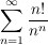 $ \summe_{n=1}^{\infty}\frac{n!}{n^n} $ $ \summe_{n=1}^{\infty}\frac{n!}{n^n} $